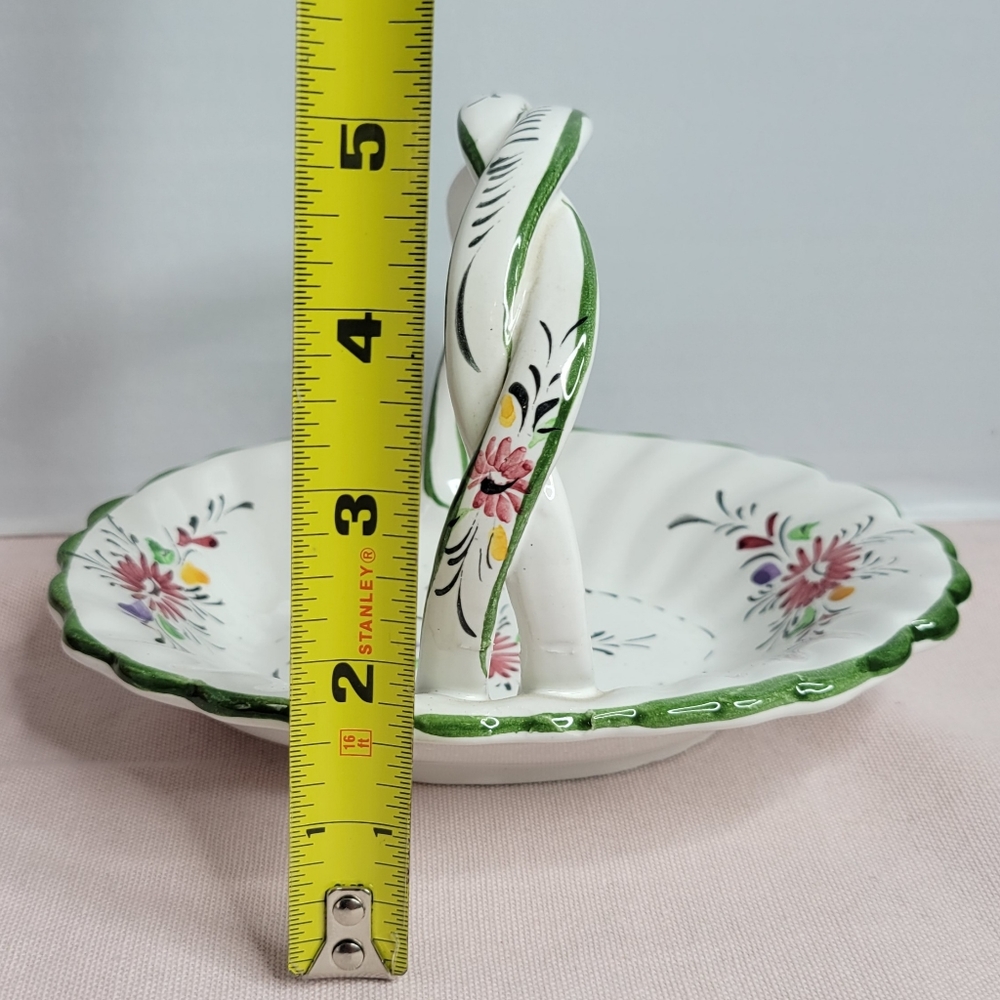 Hand painted RCCL ceramic basket, Portugal Signed Multicolor - Picture 6 of 13